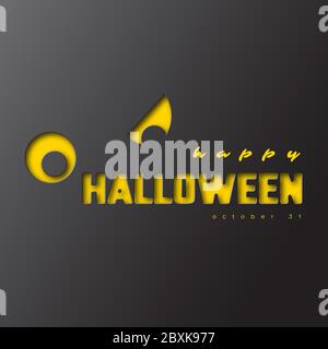 Happy halloween, Papier geschnitten Stil. Stock Vektor