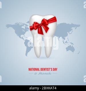Hintergrund zum nationalen Zahntag. Stock Vektor