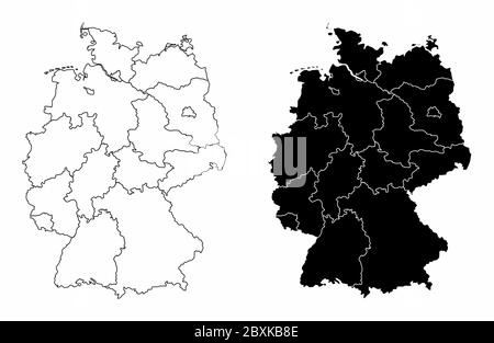 Deutschland Regionen Karten Stock Vektor