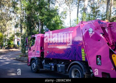 Australian council Müllabfuhr LKW in Sydney, Australien Stockfoto