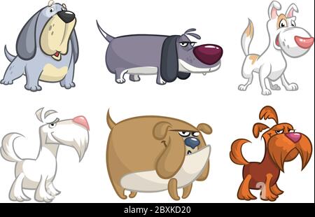 Cartoon lustige Hunde set Illustrationen Stock Vektor
