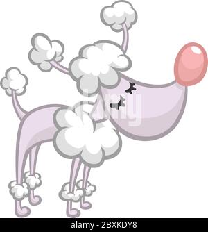 Hübsch und niedlich Cartoon französisch Pudel. Vektorgrafik Stock Vektor