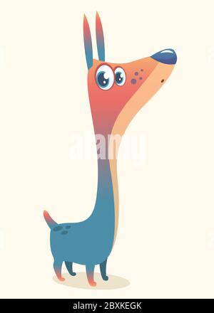 Cartoon Doberman Pinscher Symbol. Vektorgrafik Stock Vektor