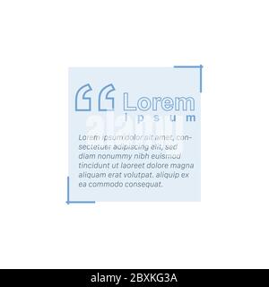 Abstraktes Konzept Vektor Rede Quadrat Zitat Textrahmen. Stock Vektor Illustration isoliert auf weißem Hintergrund. Stock Vektor