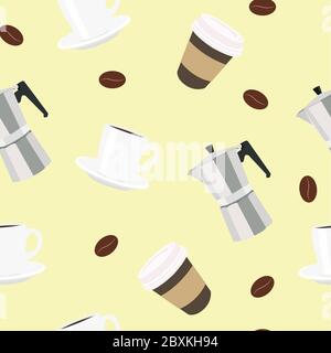 Vektor Nahtloses Muster Hintergrund Kaffee Thema Stock Vektor