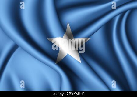 3d Rendering wehende Seidenflagge von Somalia Stockfoto