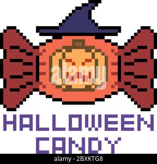 Vektor Pixel Art Sussigkeiten Halloween Isoliert Stock Vektorgrafik Alamy