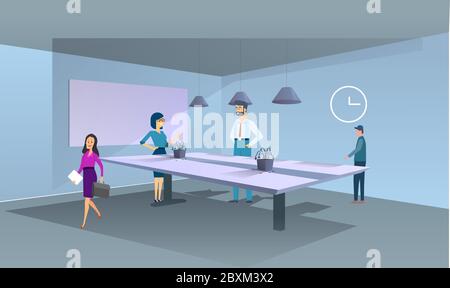 Geschäftstreffen finden im Büro statt Stock Vektor