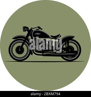 Oldtimer Motorrad. vintage Abbildung: retro Bike. Stock Vektor