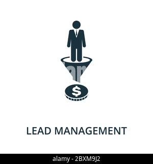 Symbol für Lead Management aus der Reputationsmanagement-Sammlung. Einfaches Linienelement Lead Management Symbol für Vorlagen, Webdesign und Infografiken Stock Vektor