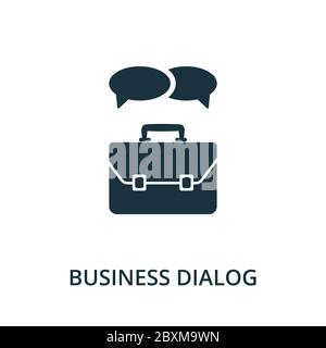 Business Dialog Symbol aus Reputationsmanagement Sammlung. Einfaches Linienelement Business Dialog Symbol für Vorlagen, Webdesign und Infografiken Stock Vektor