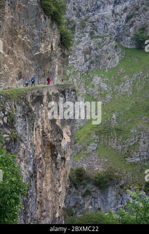 Die Cares-Schlucht, eine der Hauptatraktionen des Nationalparks Picos de Europa Stockfoto