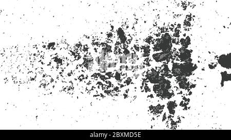 Grunge Hintergrund. Schwarze Abscheuchen an einer weißen Wand. Schmutz Grunge Not Textur. Overlay Grunge, Stock Vektor