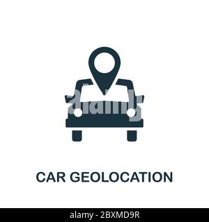 Symbol für die Geolokalisierung des Fahrzeugs. Einfaches Element aus Carsharing Sammlung. Creative Car Geolocation Icon für Web-Design, Vorlagen, Infografiken und vieles mehr Stock Vektor