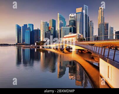 Skyline von Singapur - Innenstadt Stockfoto