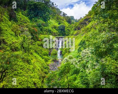 Maui, Hawaii Hana Highway Wailua Iki Falls Road nach Hana verbindet Kahului mit Hana Stockfoto