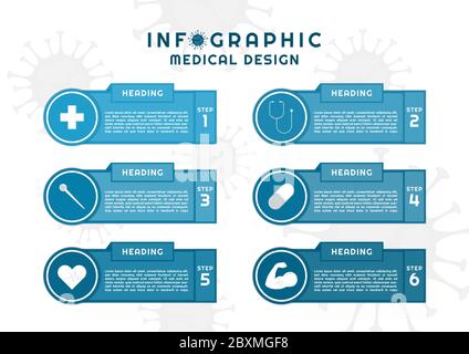 Infografik medizinischen Design geometrische Form Stil Coronavirus Konzept. vektor-Illustration. Stock Vektor