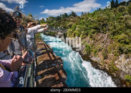 Huka Falls in Taupo, Waikato Region, Nordinsel, Neuseeland Stockfoto