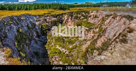 Vulkankrater in Craters of the Moon Thermal Area, Waikato Region, North Island, Neuseeland Stockfoto