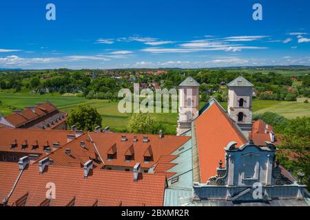 Kloster Tyniec in Krakau. Luftaufnahme der benediktinerabtei. Krakau, Polen. Stockfoto