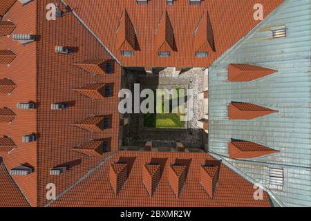 Kloster Tyniec in Krakau. Luftaufnahme der benediktinerabtei. Krakau, Polen. Stockfoto