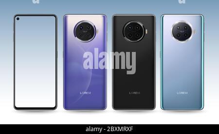 Smartphone-Modell für einfaches Platzieren Demo auf dem mobilen Bildschirm. Vektorgrafik Objekt für Technologiekommunikation und Anwendungen. Stock Vektor