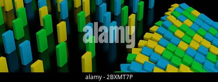 Soziale Distanzierung mit Dominostücken, wirkungsvolle Präventionsmaßnahmen Konzept zur Verhinderung der Ausbreitung des Covid-19 Virus (3d-Veranschaulichung Verbot Stockfoto