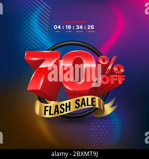 Flash-Verkauf Banner 3D-Stil. Vektorgrafik für Werbewerbung. Stock Vektor