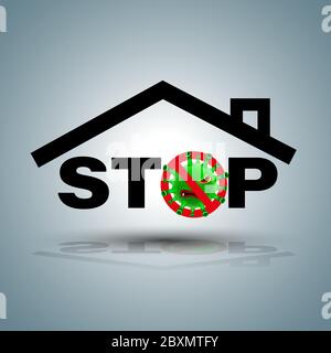 Stop-Symbol mit covid-19 Zeichen für Kampagne stoppen Coronavirus. Stock Vektor