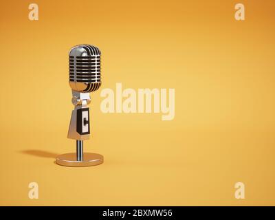 Retro-Mikrofon. 3d-Rendering-Illustration Stockfoto