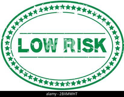 Grunge grün hohes Risiko Wort oval Gummidichtung Stempel auf weißem Hintergrund Stock Vektor