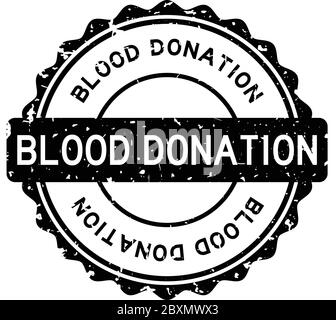 Grunge schwarz Blut Spende Wort rund Gummi Siegel Stempel auf weißem Hintergrund Stock Vektor