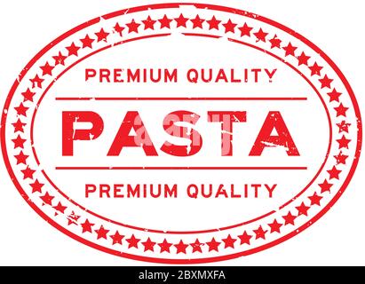Grunge rot Premium Qualität Pasta oval Gummi Siegel Stempel auf weißem Hintergrund Stock Vektor