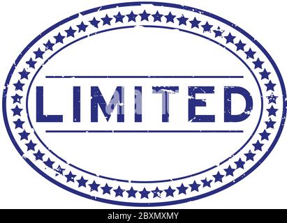 Grunge blau limitiertes Wort ovale Gummi-Siegel Stempel auf weißem Hintergrund Stock Vektor