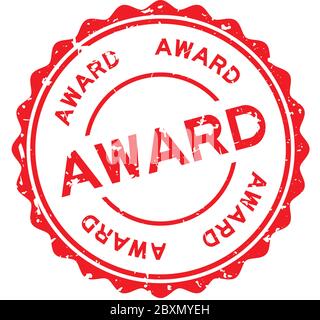 Grunge rot Award Wort rund Gummi-Siegel Stempel auf weißem Hintergrund Stock Vektor
