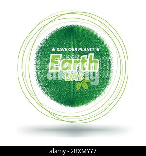 Kaktuskugel und Erdtag. Vektor-Illustration für Earth Day Poster Element. Stock Vektor