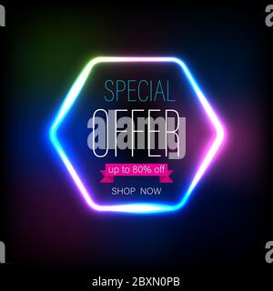 Verkauf Banner Dreieck Licht auf dunklem Hintergrund für Promotion Element Werbung. Stock Vektor