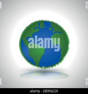 Earth Day Konzept auf der ganzen Welt mit Menschen Vektor-Illustration für Earth Day Element Poster. Stock Vektor