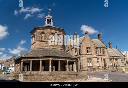 Market Cross in Barnard Castle, lokal bekannt als der Buttermarkt, wurde ursprünglich im Jahr 1747 gebaut Stockfoto