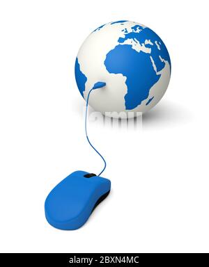 Earth Maus Internet-Shopping liefern online Stockfoto