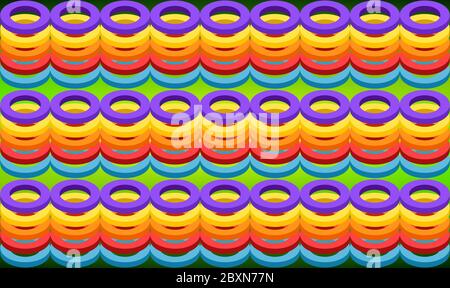 Digitale Textilgestaltung verschiedener Kreise Kunst auf abstraktem Hintergrund Stock Vektor