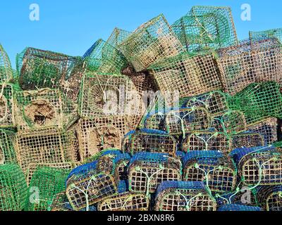 Makro von bunten Fisher Sportnetze und Seile Stockfoto