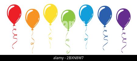 Set von Ballons in Regenbogenfarben isolierte Vektor-Illustration EPS10 Stock Vektor