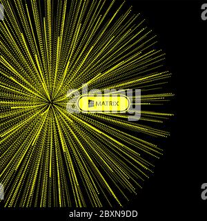 Abstrakte Wissenschaft oder Technologie Hintergrund. Array mit dynamischen Partikeln. Vector Illustration. Stock Vektor