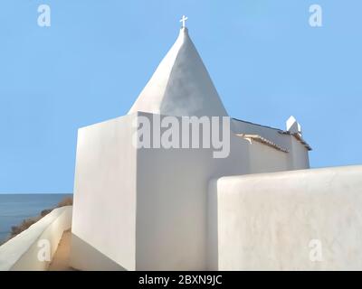 Weiße Kapelle senhora da Rocha an der algarve in Portugal Stockfoto