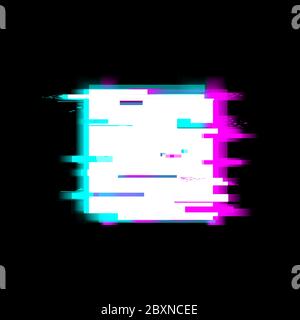 Verzerrte Glitch Stil Stop-Aufnahme und Medien-Video-Datei oder Musik-Symbol - Video-Taste, Vektor-Illustration auf schwarzem Hintergrund abspielen Stock Vektor