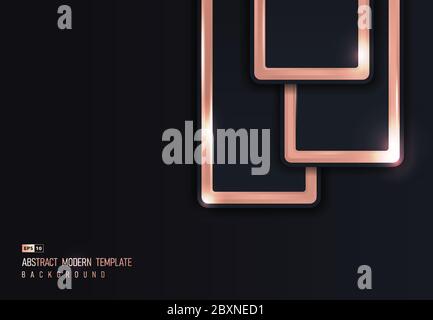 Abstrakt rosa Gold glänzend von metallischen Überlappung Design Kunstwerk Hintergrund. Verwenden Sie für Anzeige, Poster, Bildmaterial, Vorlagendesign, Druck. Illustration Vektor Stock Vektor