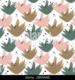 Niedliche nahtlose Vektor Muster Hintergrundillustration mit Blumen und Doodle Elemente modernes Design für Papier, Cover, Stoff und Inneneinrichtung Stock Vektor