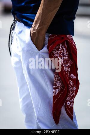 FLORENZ, Italien - Juni 11 2019: Männer auf der Straße in Florenz. Stockfoto