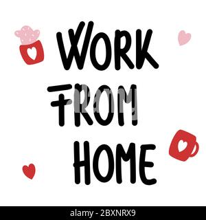 Arbeit von zu Hause Covid-19 Coronavirus Konzept Vektor-Illustration Stock Vektor
